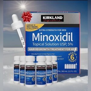 Fresh Men’s Hair Regrowth Solution, Extra Strength Minoxidil 5% (6 x 2oz) 6 Mo